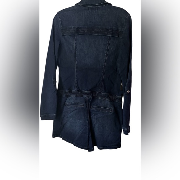 Bebe Surplice Utility Romper-Denim - Picture 5 of 7